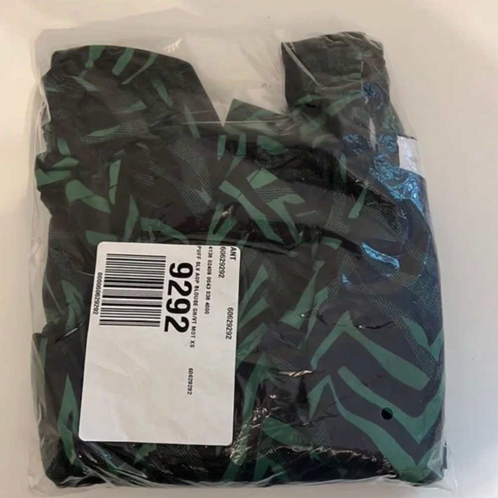 NEW Anthropologie Corey Lynn Calter Emerald Green Black Puff Statement Sleeve XS - Picture 5 of 11